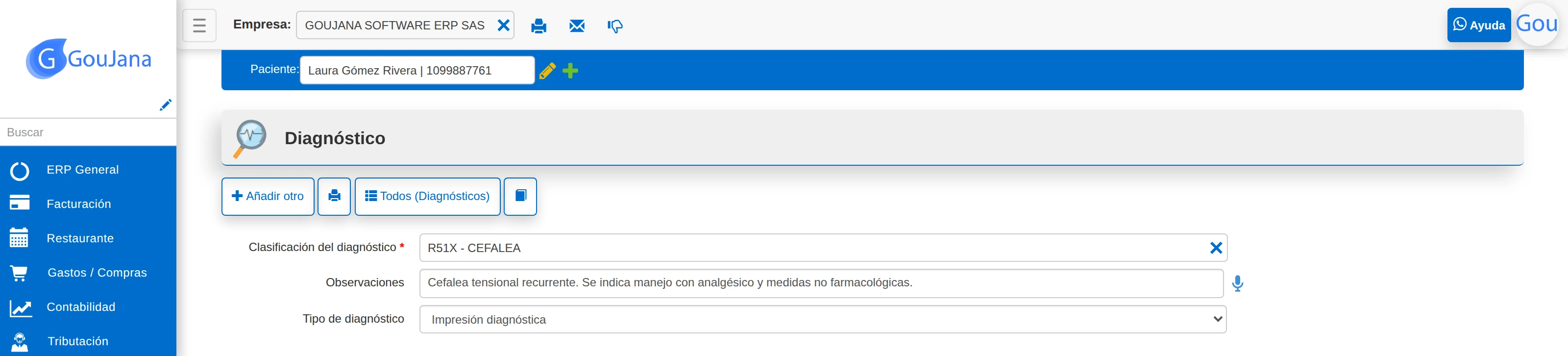 Formulario completo del diagnóstico